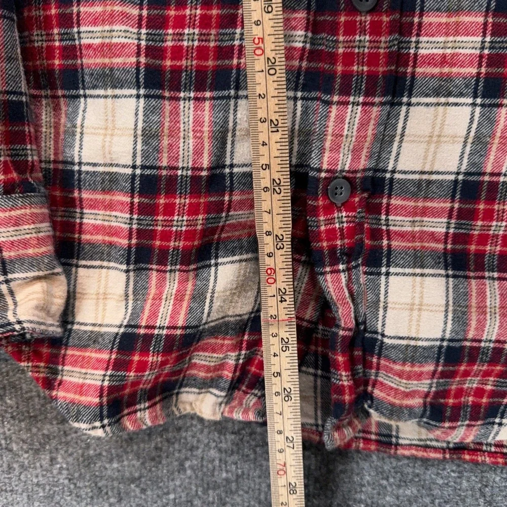 J.Crew Flannel Shirt Mens XSl Red Plaid Classic Fit Button Down Cotton Gorpcore